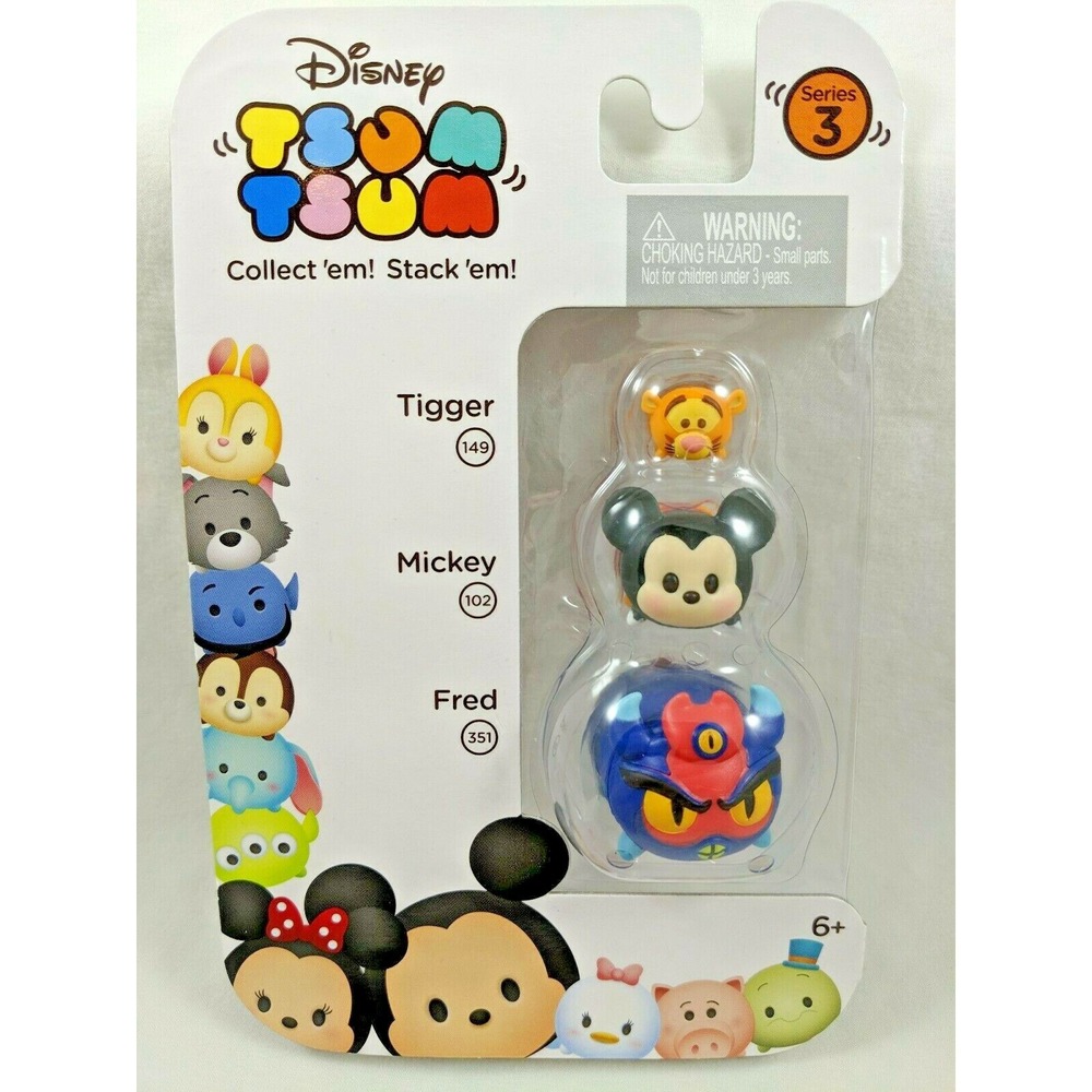 Disney Tsum Tsum 3-Pack Figures Series 3‎ Tigger Mickey Fred NEW